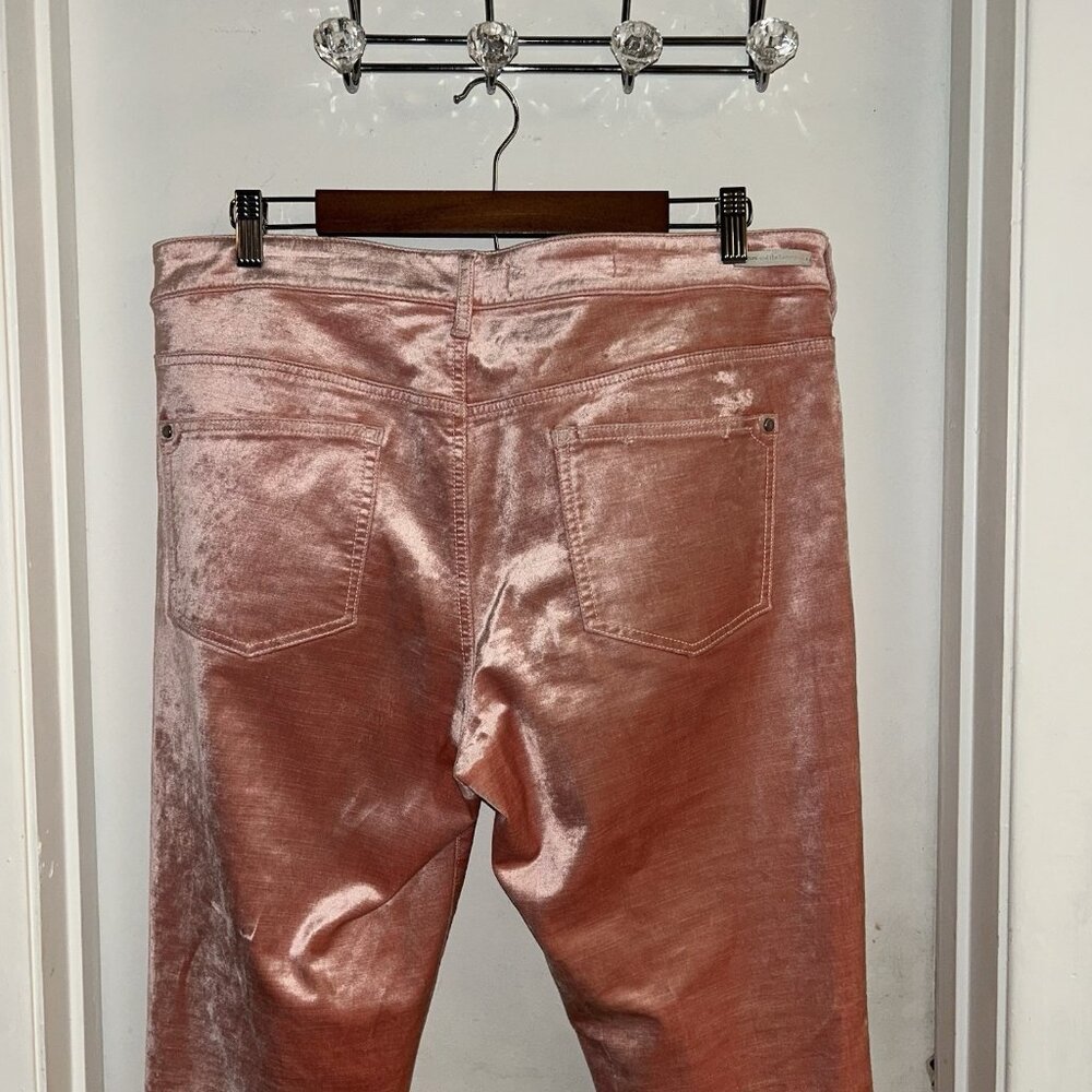 Pilcro And The Letterpress Crushed Pink Velvet High Rise Skinny Jeans Womens 32 - Picture 5 of 9